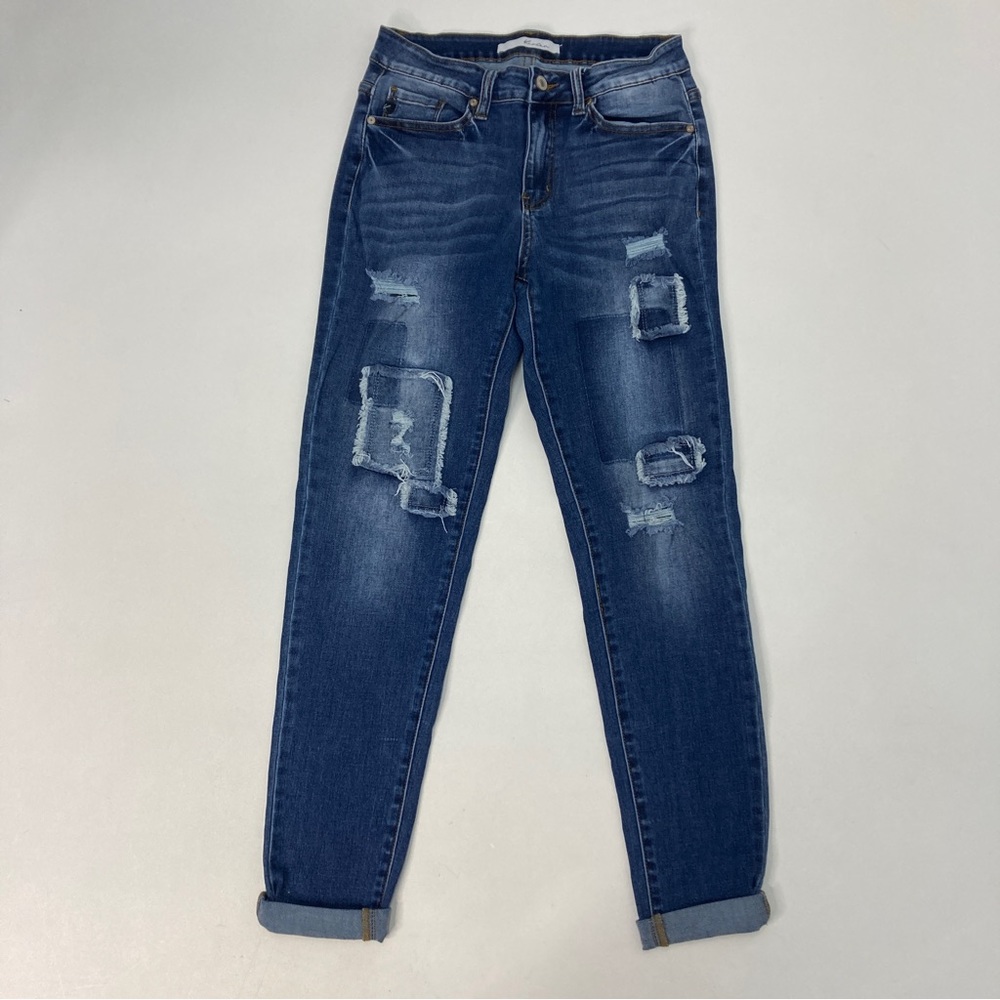 KanCan Distressed Patch Skinny Jeans Womens Size 7